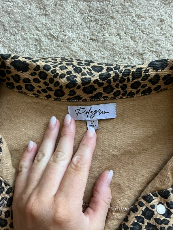 These Three Boutique Denim Cheetah Jacket - Image 3