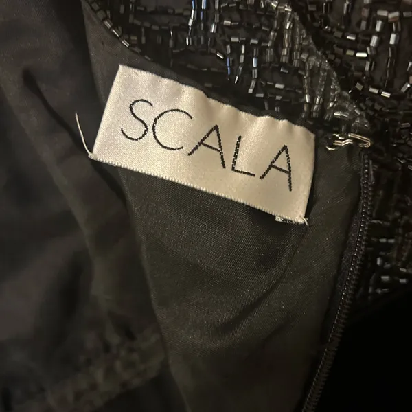Vintage Scala 100% Silk‎ Formal Gown With Velvet and Sequins Size Medium - Image 4