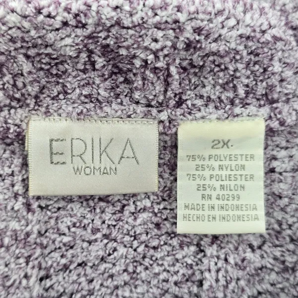 Purple Chunky Oversized Ribbed Y2K Vintage‎ Soft Erika Chenille Sweater Plus 2X - Image 15
