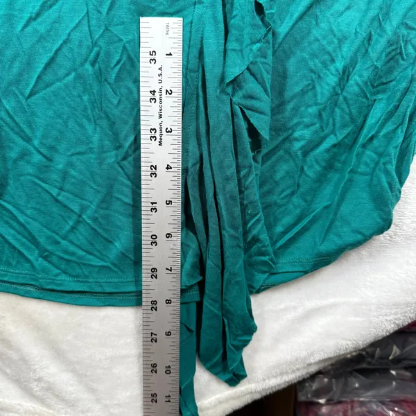FP Beach Free People Teal Green Smocked Waist High-Low Maxi Dress XS Long Sleeve - Image 8