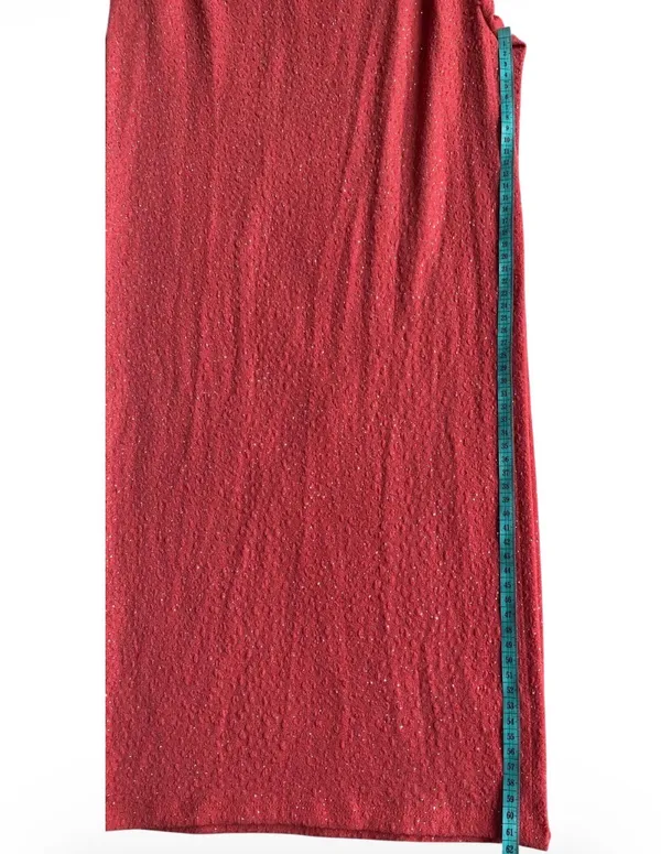 Windsor Light Coral Shimmer One-Shoulder Evening Gown with Side Slit – Size (S) - Image 6