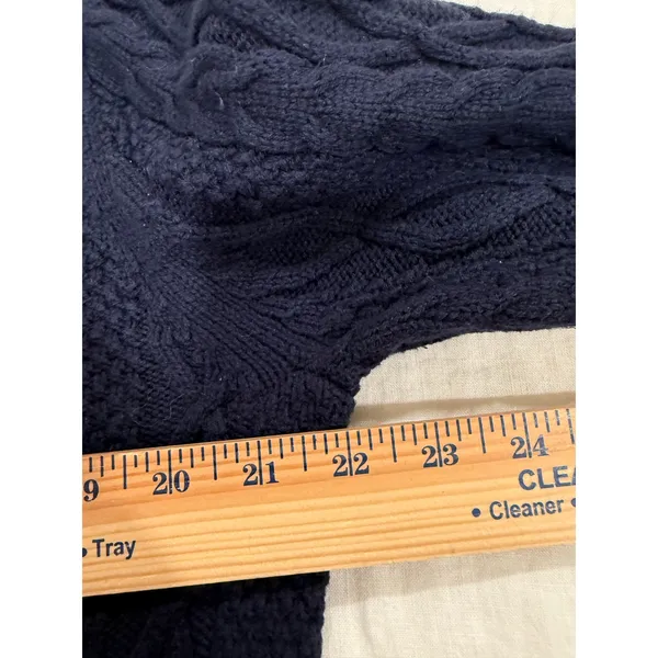 J.Crew Mercantile Cable Knit Crew Neck Pullover Sweater Blue Women's Size Medium - Image 7