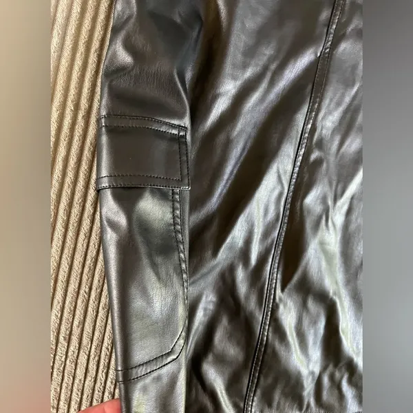 ASOS Collusion‎ Black Leather Mini Dress Size 2 - Image 2