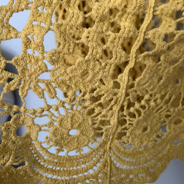 Do Everything In Love NEW NWT Yellow Eyelet Crochet Sweater - Image 5