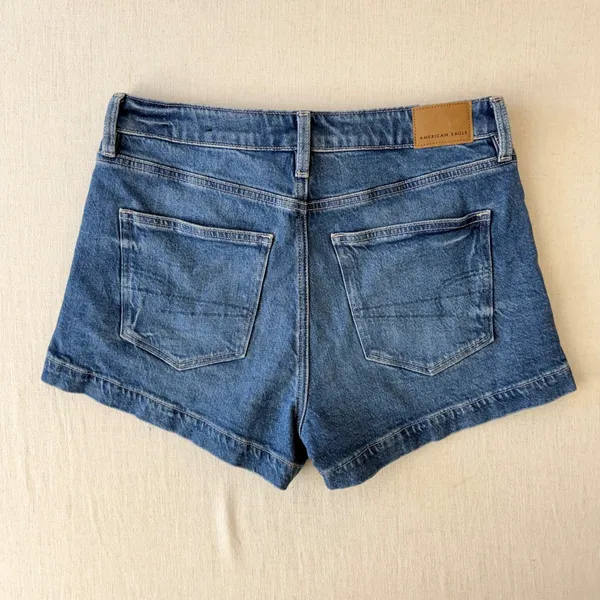 American Eagle Stretch Denim Mom Shorts Womens 4 Blue - Image 2