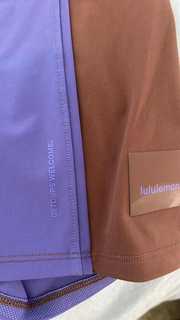 Lululemon Blue And Brown Bike Shorts - Image 6