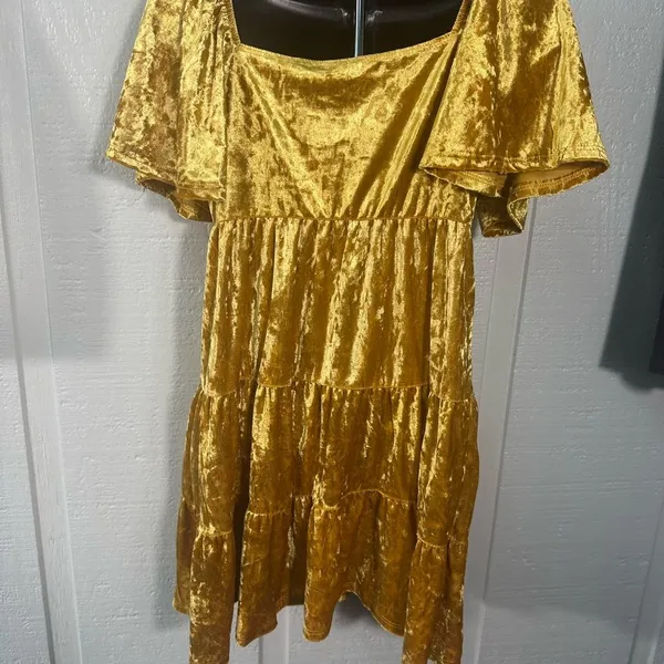 All In Favor Flutter Sleeve Crushed Velvet Minidress Size Small NWOT - Image 6