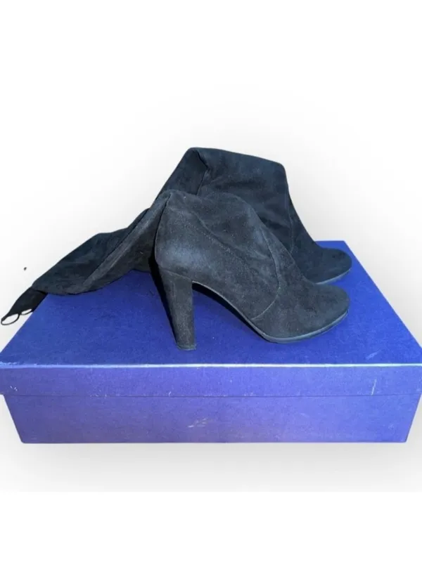 Stuart Weitzman ICONIC Highland stretch-suede over-the-knee black boots shoe 5M - Image 8