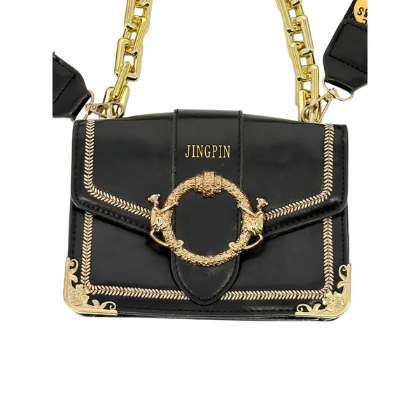 Black Crossbody Bag Gold Chain Star Guitar Strap‎ Jingpin Mini Shoulder Handbag - Image 5