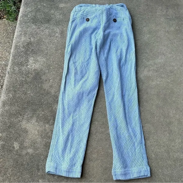 Free People Striped Tie Waist Pants Womens 0 Blue - Image 4