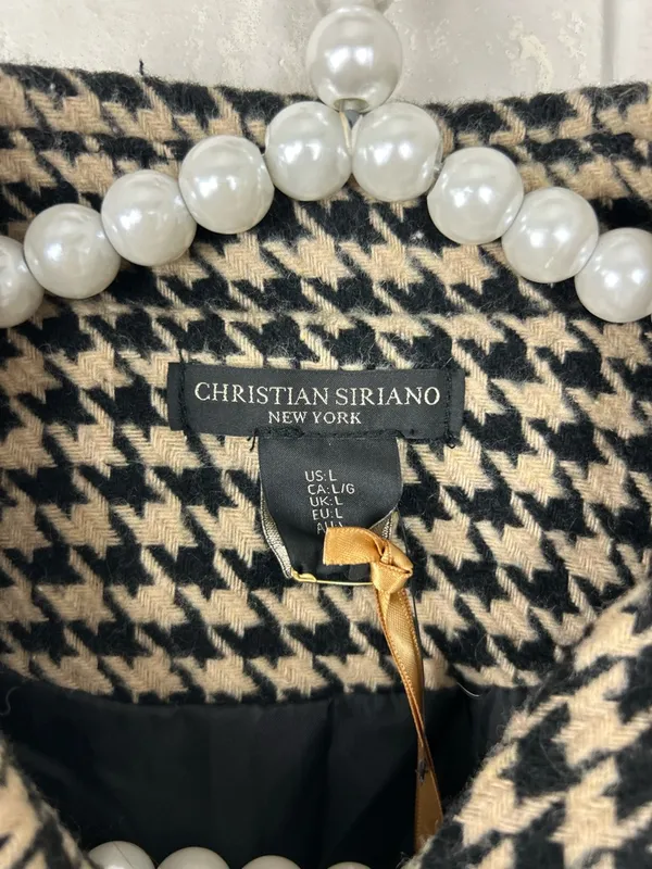 NWT Christian Siriano Houndstooth Knit Jacket Size L - Image 5
