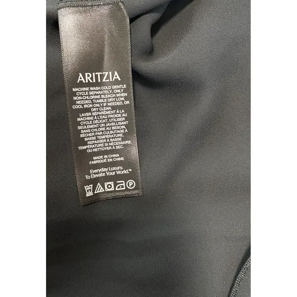 Aritzia Black Chiffon Midi Fit & Flare Dress Ruched Sweetheart Straps Size 8 - Image 13