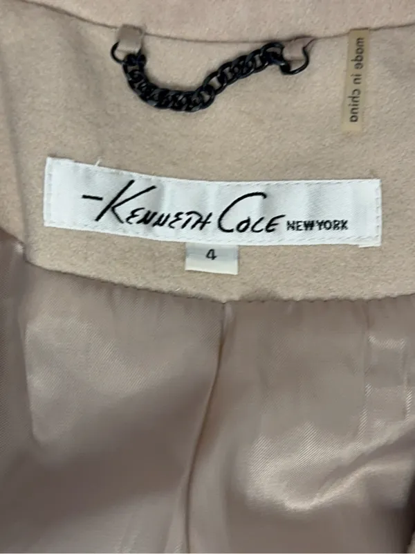 Kenneth Cole Double Breasted Peacoat Tan Excellent Size 4 - Image 5