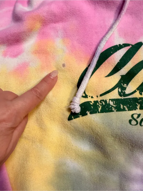 Dreamsicle tie dye pullover hoodie, cotton, rainbow color, Cabo St. Lucas size M - Image 6