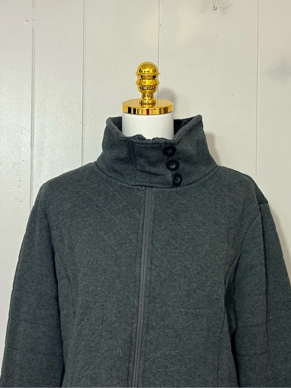 The North Face Caroluna Quilted Fleece Lined Coat Dark Gray XL - Image 3