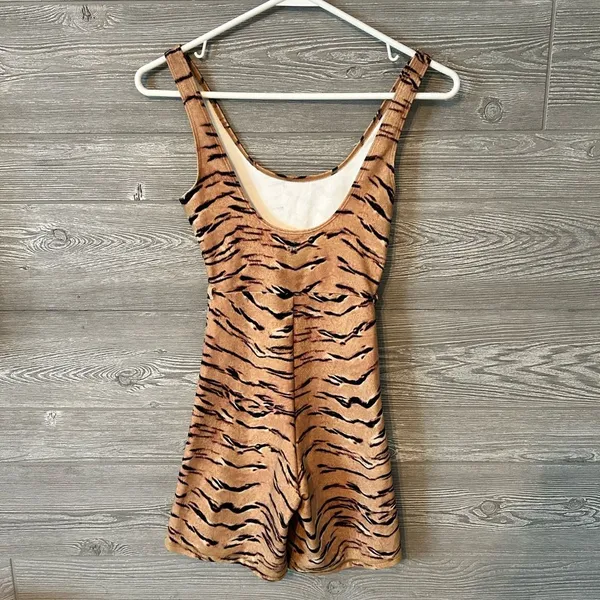 WeWoreWhat Womens Tiger‎ Print Scoop Neck Sleeveless Romper Brown Black - Image 2