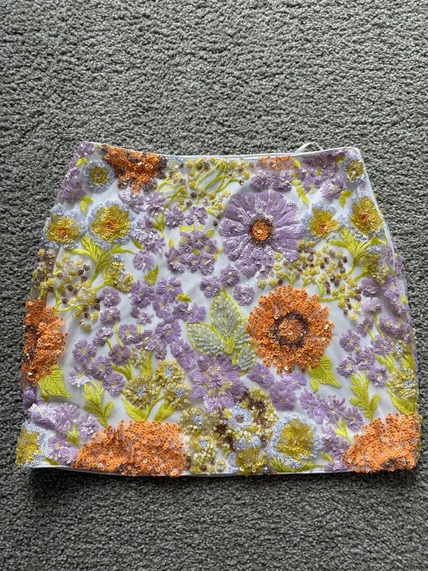 VICI Floral Sequin Skirt - Image 3