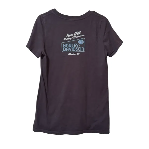 Harley Davidson Motorcycles Women’s V-Neck Size Large Waukon Iowa T‎ Shirt - Image 2