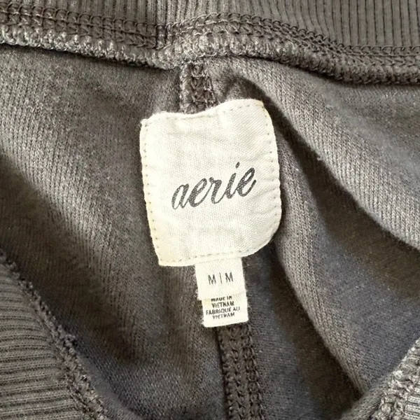 Aerie Charcoal Gray Fleece Zip Front Corset Waist Joggers Sweatpants Medium‎ - Image 4