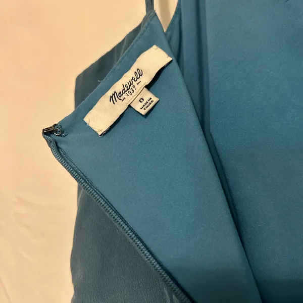 Madewell Silk Bordershine‎ Cami Dress in Teal Size 0 - Image 9