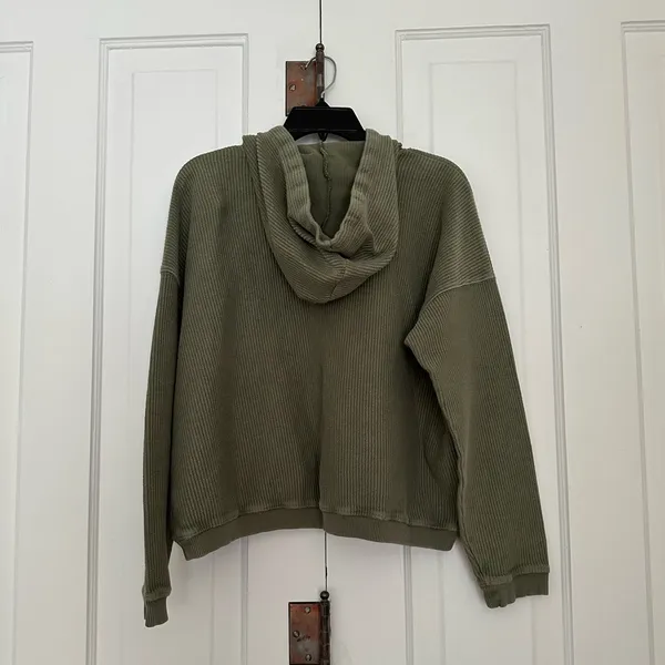 Aerie New Love Cropped Fit Corded Hoodie • Size L - Image 7