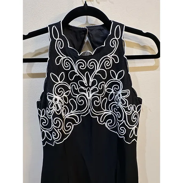 Vintage Scott McClintock Dress Women's Size‎ 4 White Embroidered Ribbon Pencil - Image 4