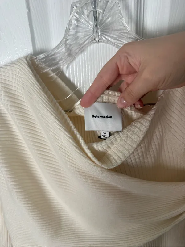 Reformation Lilou Regenerative Merino Sweater in Gossamer XL - Image 7