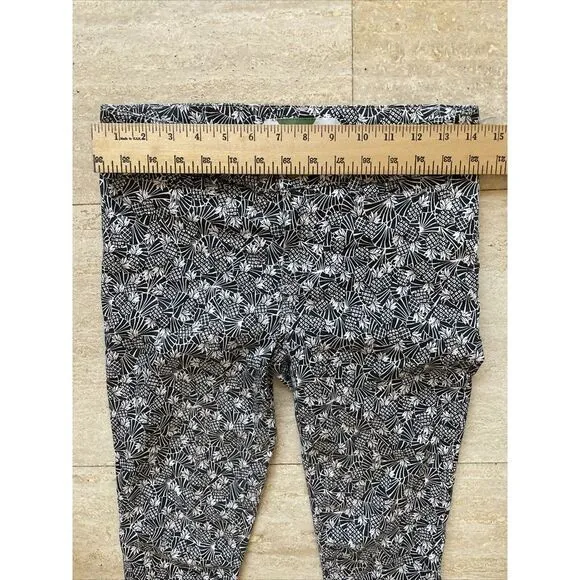 ANTHROPOLOGIE Bowery Pants Women's 4R‎ Black White Pineapple Print Crop Skinny - Image 3