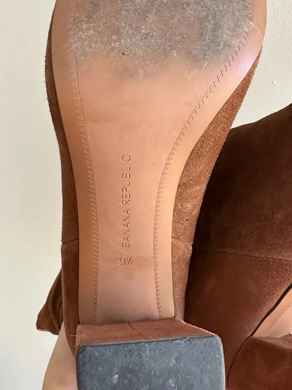 Banana Republic Midshaft Slouch Suede Boots, Nutmeg, Size 9.5 - Image 14