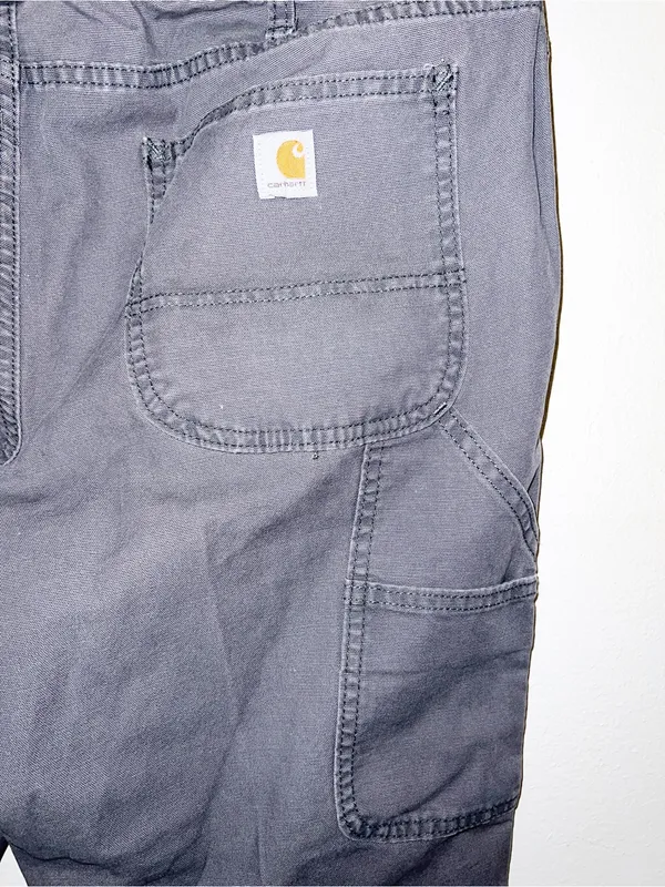 Carhartt Slim Fit Women’s Dark Gray Workwear Carpenter Tall Pants - Image 9