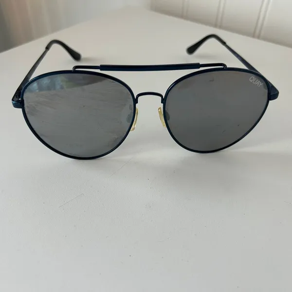 Quay Blue Aviator Sunglasses - Image 7