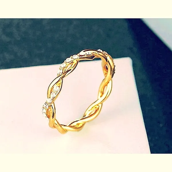 NEW 14k‎ Gold Plated Sterling Simulated Diamond Eternity Band Ring, Size 7.5 - Image 10