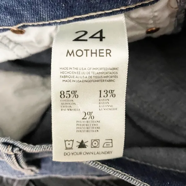 Mother Denim Skinny Not Skinny Mid Rise Cotton Stretch Jeans Blue Skies Tomorrow - Image 3