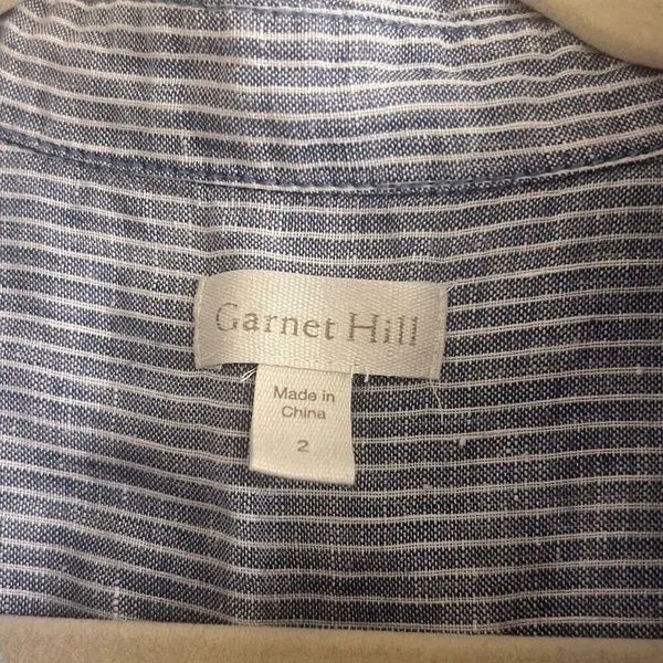 ✨Garnet Hill Easy Linen Button-Down Striped Sz 2 Tank✨ - Image 7