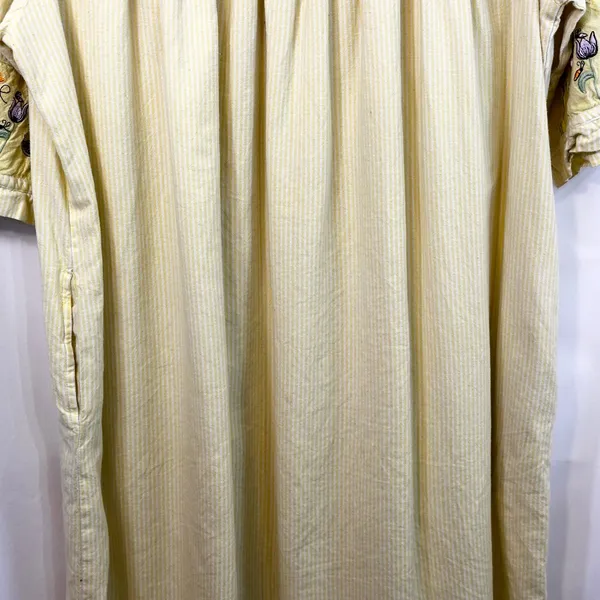 VTG Quacker Factory XL Nightgown‎ Yellow Embroidered Butterfly Cottagecore 411 - Image 15