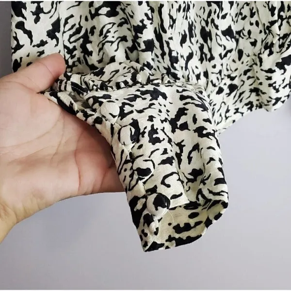ZARA Wrap Balloon Sleeve Blouse Top XSMALL white black - Image 7