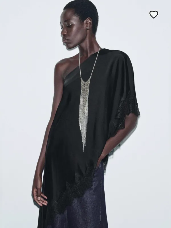 Zara ZW COLLECTION satin lace top‎ - Image 2