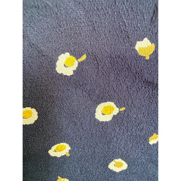 Madewell Navy Blue Daisy Floral Blouse Top M Short Sleeve boho Y2K cottage blou - Image 7