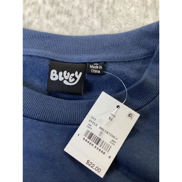 Bluey Halloween Booey‎ Skeleton Ghost Navy Blue Sweatshirt XL BBLUK72MLC - Image 4