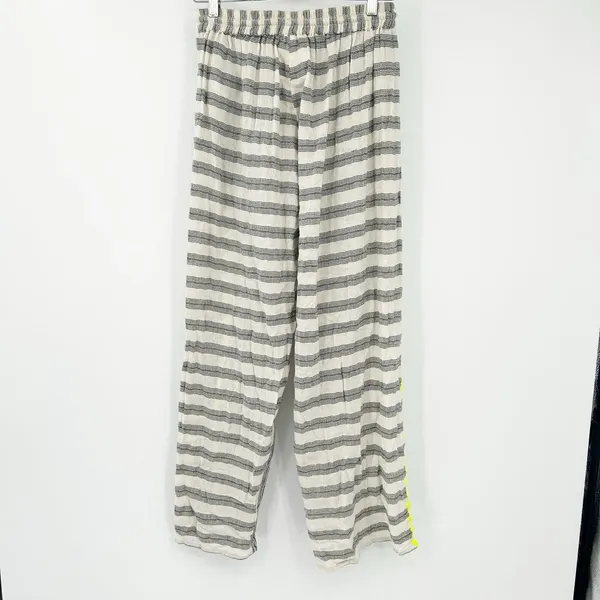 Z&L Europe Womens Striped Neon Beachy Pom Pom Tassel Boho Wide Leg Pants Size M - Image 10