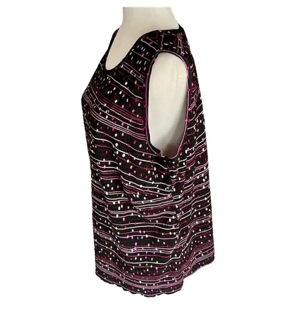 Dressbarn Purple Textured Sleeveless Tank Top 14/16 - Image 4