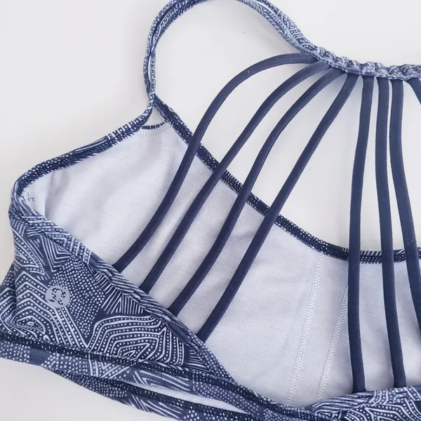 Lululemon Lighten Up BraMini Dottie Tribe White Racerback Sports Bra - Image 6