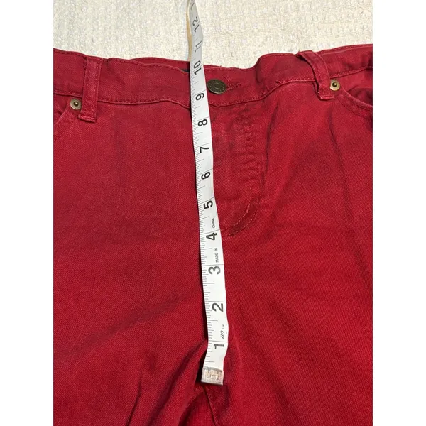 Lauren Jeans Co Ralph Lauren 14W Red Burgundy Straight Leg Stretch Jeans - Image 4