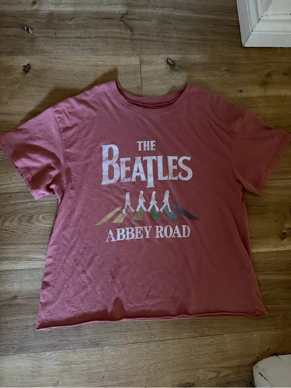 The Beatles Abbey Road Graphic Tee - Dusty Rose Oversized - Image 4