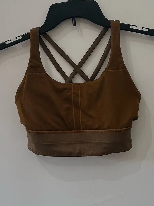 Lululemon Energy Longline Bra Metallic Copper Foil Size 4 - Image 5