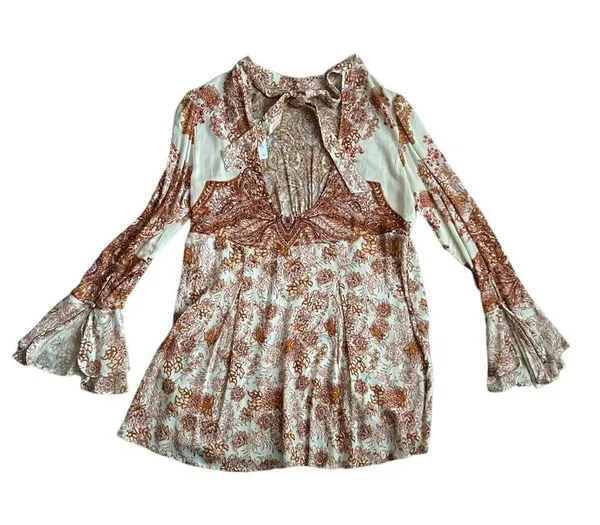 NEW Free People Lady Luck Printed Tunic Size Large - Image 4