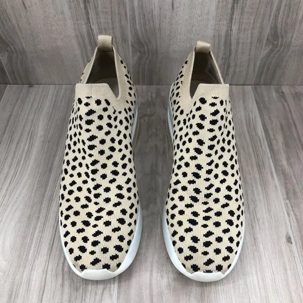 Gianni Bini Beige & Black Leopard Knit Slip-On Platform Sneakers Size 8 - Image 5