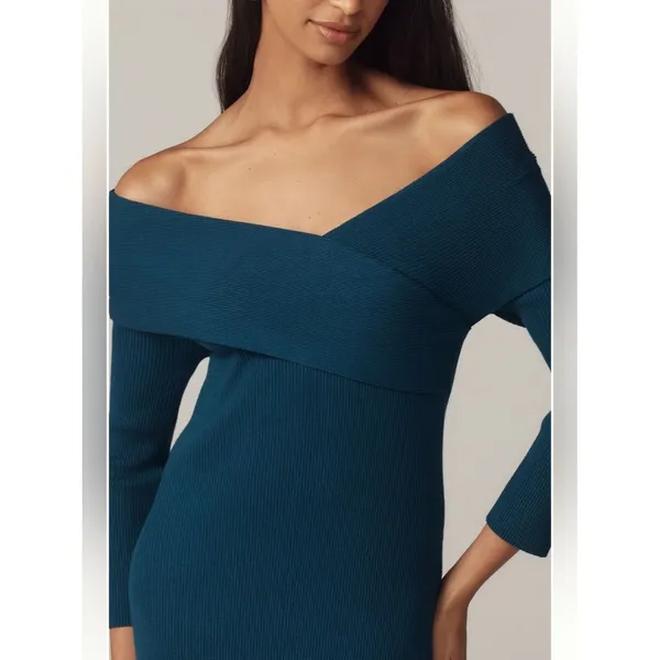 Anthropologie Off-Shoulder Slim Sweater Dress - Image 4