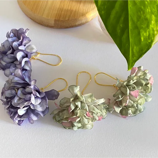 Handmade fairy cute flower unique style dangle earrings💚 - Image 9