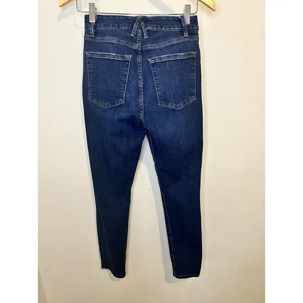 Good American Good Legs Crop Jeans Women 4/27 Blue Distressed High Rise Denim - Image 4
